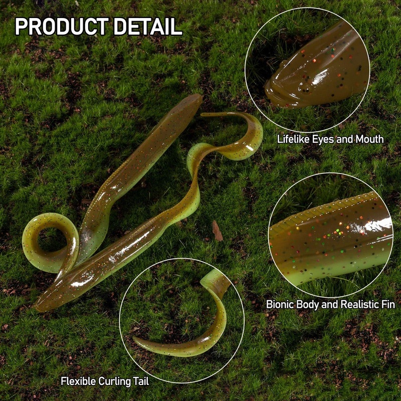 Dr.Fish 5pcs Soft Swimbaits Sand Eel 6” 3/8oz