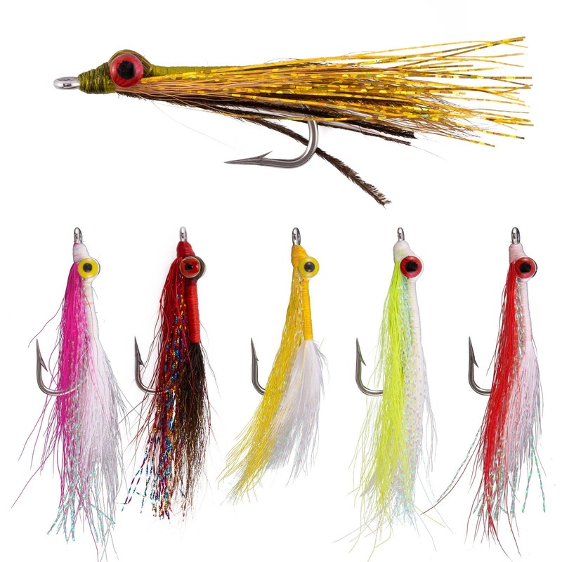 Dr.Fish 6pcs Clouser Minnow Fishing Flies #4-2/0