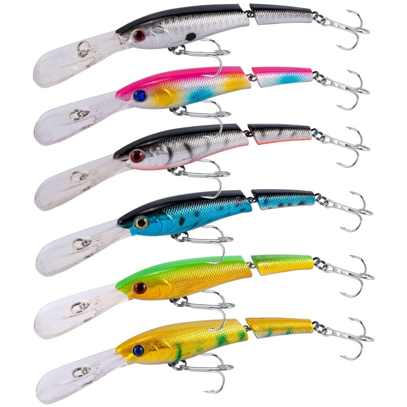 Dr.Fish 6pcs Jointed Jerkbait Minnow Lures 5.3 1/2oz