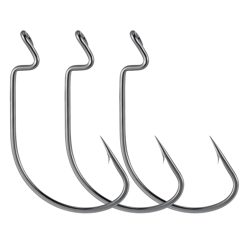 Dr.Fish 100pcs Offset Shank Worm Hooks #1-#5/0