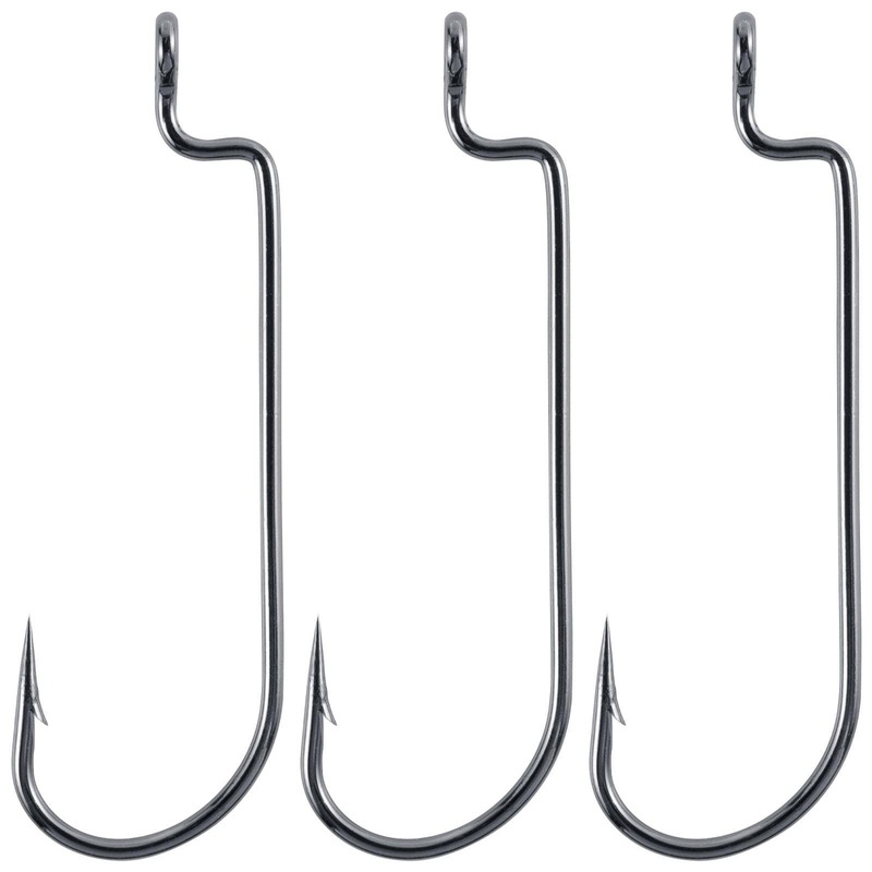 Dr.Fish 100pcs Offset Worm Hooks #1-#5/0