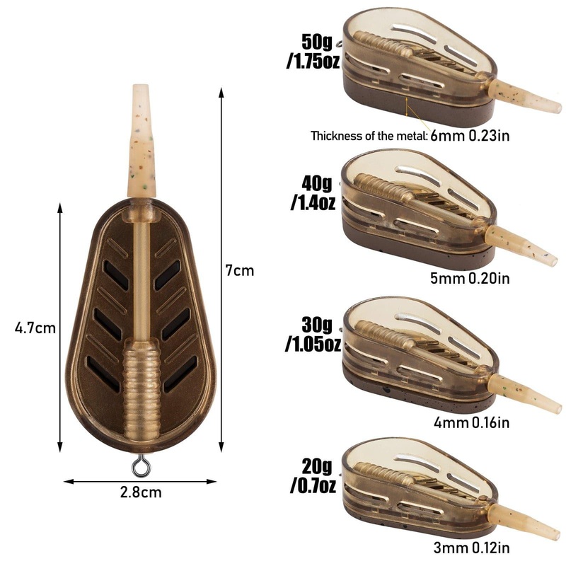 Dr.Fish 4pcs Fishing Method Feeders Carp 0.7-1.75oz