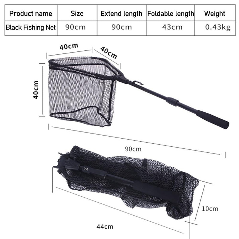 Dr.Fish Foldable Fishing Net with Pole Handle 2.95ft