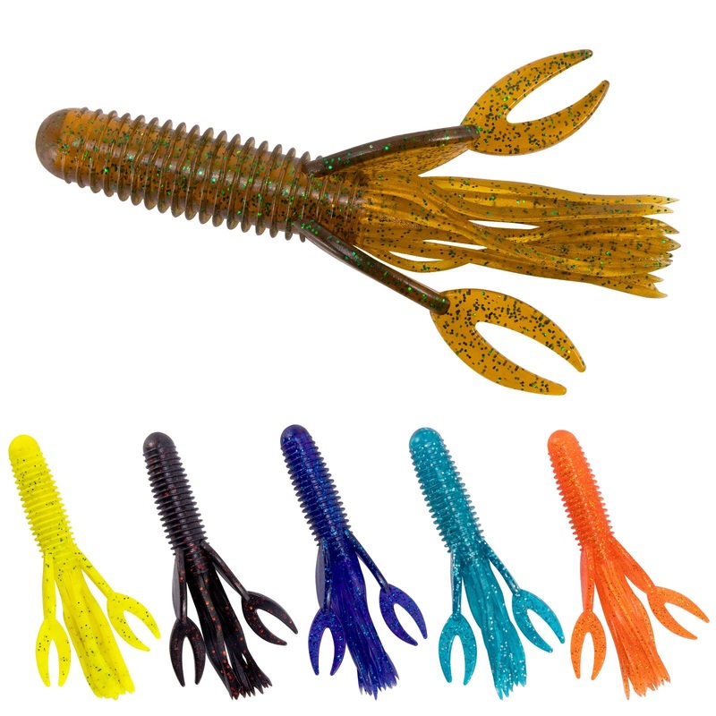 Dr.Fish 10pcs Craw Tube Bait Soft Lure 4”