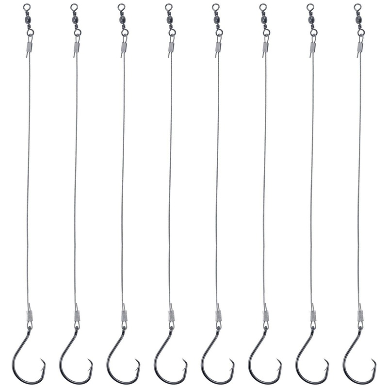 Dr.Fish 30pcs Circle Hooks Wire Leaders