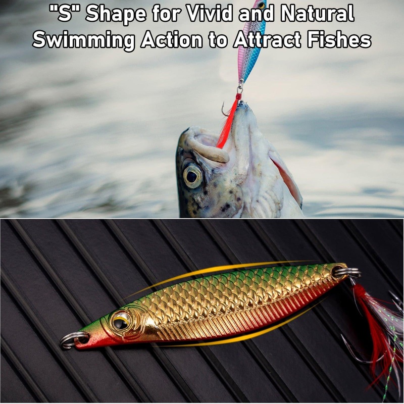 Dr.Fish 5pcs Metal Roostertail Spoon Lures 15/30g