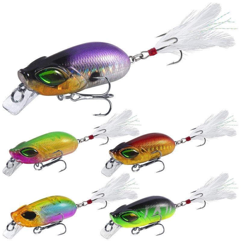 Dr.Fish 5pcs Minnow Crankbaits Fishing Lure 2.4”