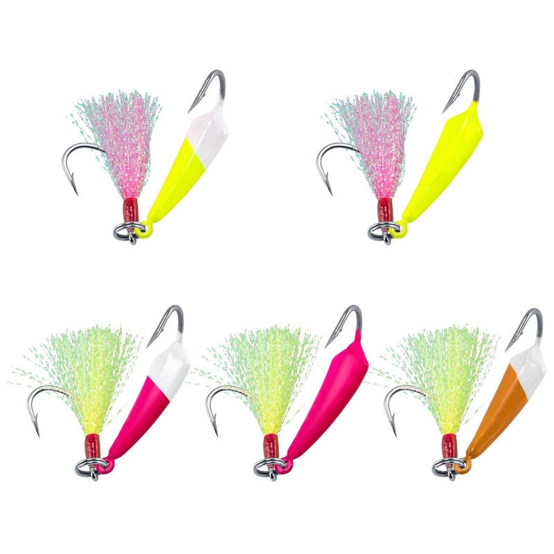 Dr.Fish 5pcs Pompano Jigs with Teaser Hooks