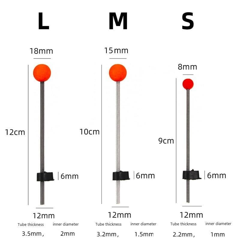 Dr.Fish 5pcs Red Ball Spring Rod Tips