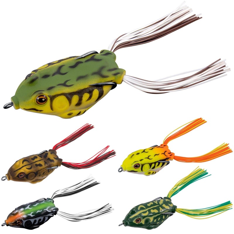 Dr.Fish 5pcs Topwater 3D Frog Fishing Lures Kit 0.33/0.43oz