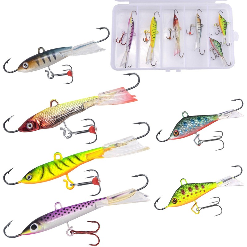 Dr.Fish 6pcs Ice Fishing Jig Lures Kit