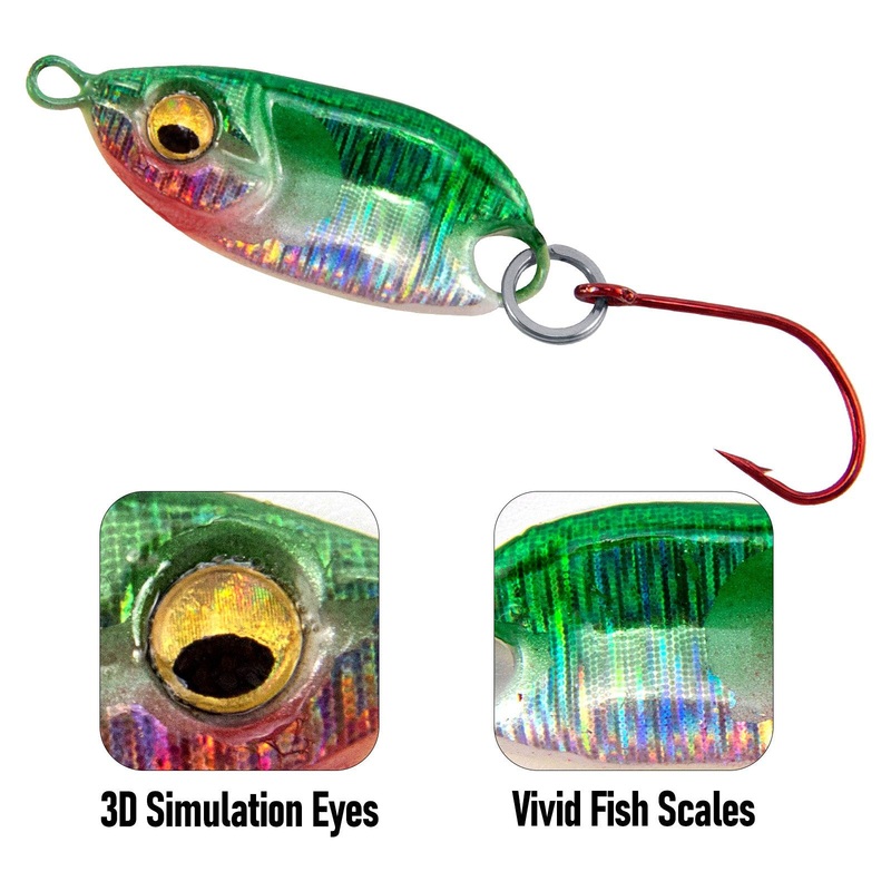 Dr.Fish 6pcs Micro Fishing Spoon Lure Kit 1 3/16oz