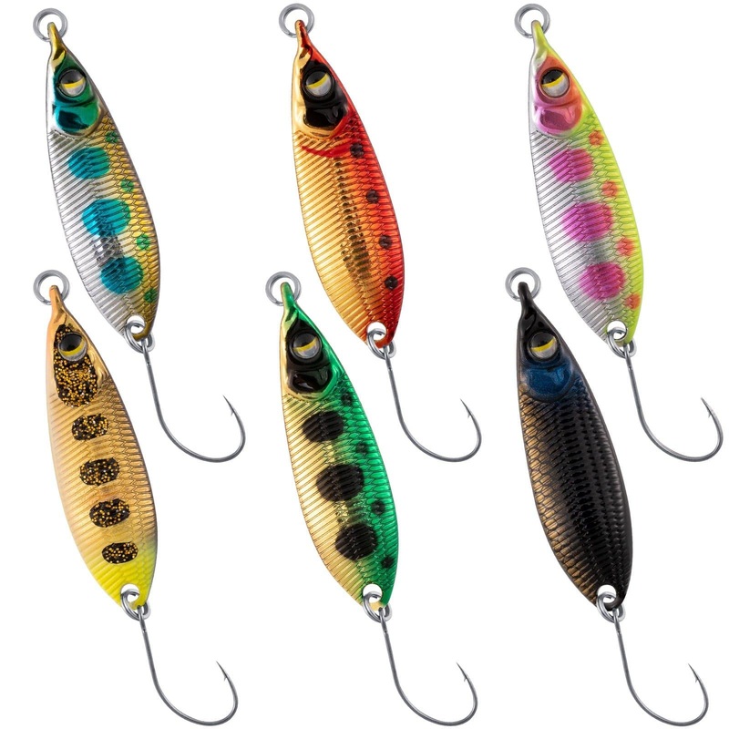 Dr.Fish 6pcs Trout Fishing Spoon Lure Kit 1/8 3/16oz