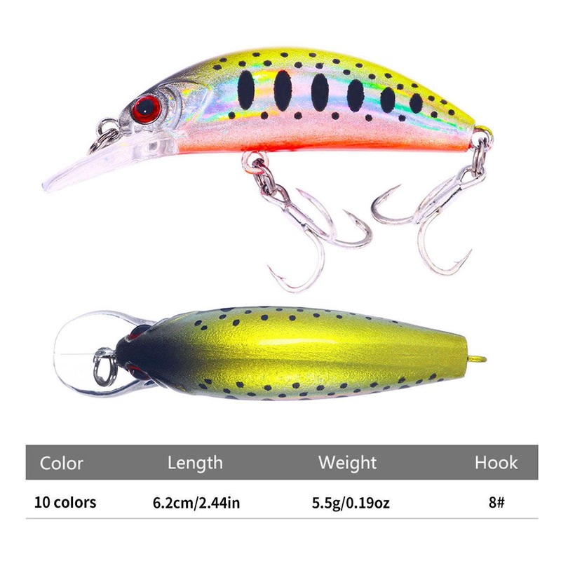 Dr.Fish Minnow Bass Fishing Lures 6.2cm 5.5g