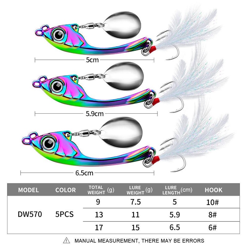 Dr.Fish 1 pcs Metal Spinner Lure Fishing Spoons 9g 13g 17g