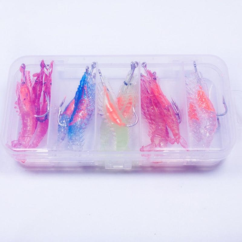 Dr.Fish 15pcs Shrimp Crawfish Soft Plastic Fishing Lures