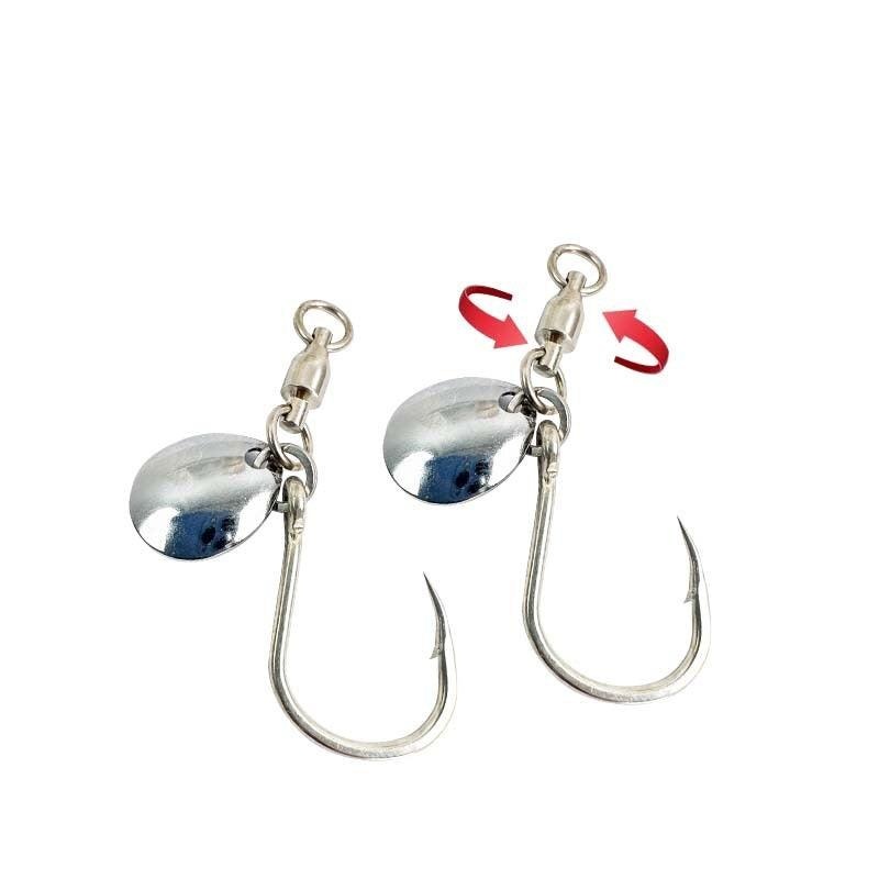 Dr.Fish 3pcs Carbon Steel Spinner Baits 1/0 2/0 3/0 5/0