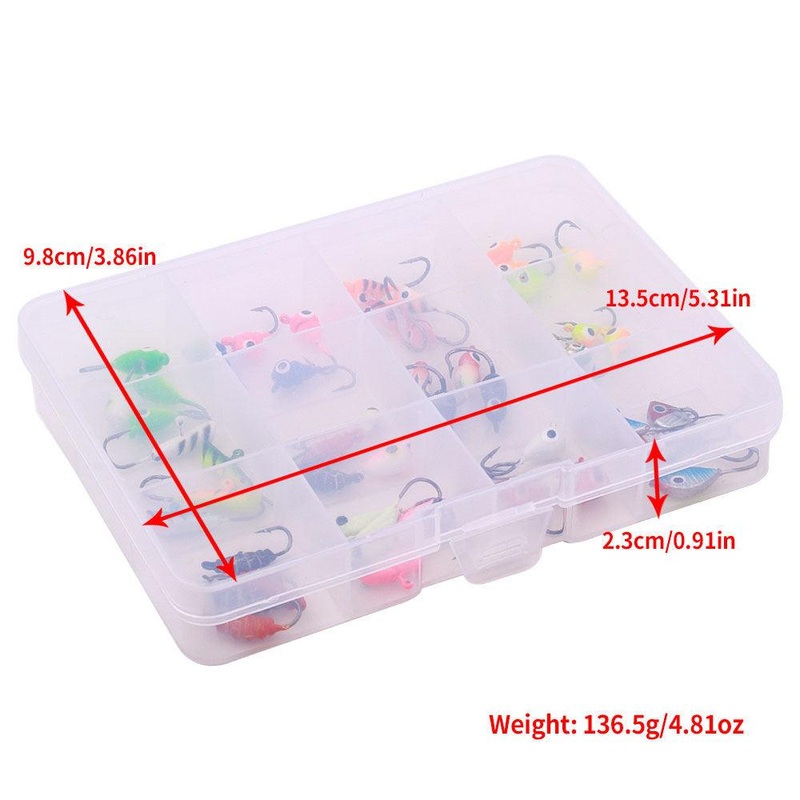 Dr.Fish 48pcs Ice Fishing Jig with Box