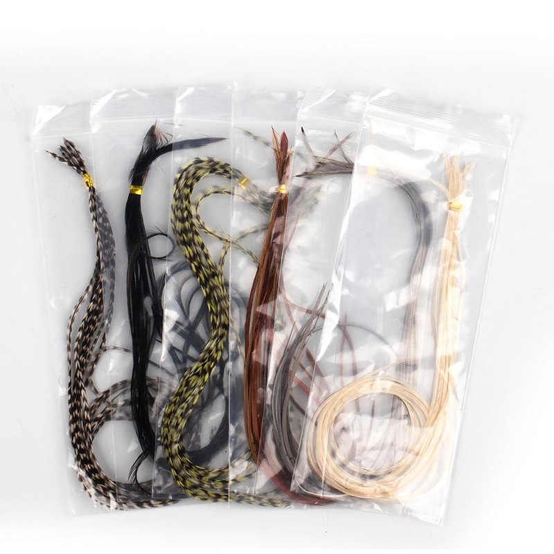 Dr.Fish 5pcs/10pcs Rooster Saddle Hackles Fly Tying Materials 25-32cm (5 colors)