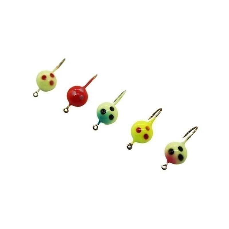 Dr.Fish 5pcs Luminous Ice Fishng Jigs 25mm 3g