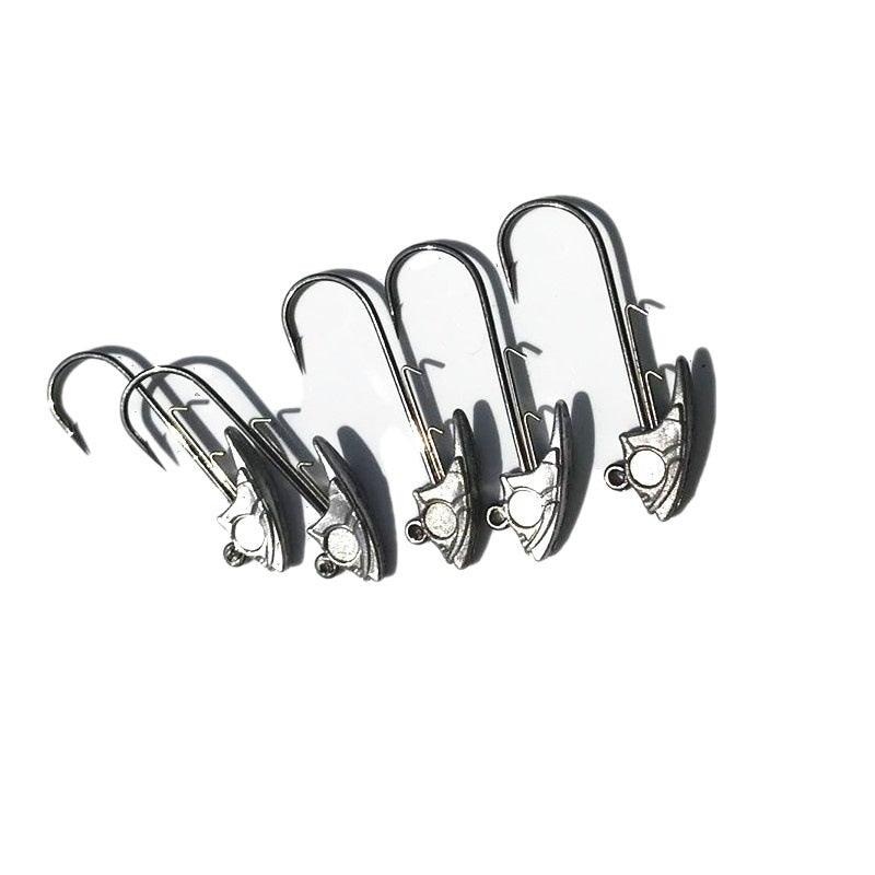 Dr.Fish 5pcs Red 3D eyes Swimbait Jig Head 5g 7g