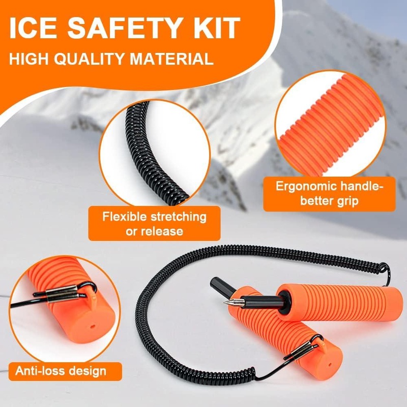 Dr.Fish Ice Safety Picks Kit|Yellow|Orange