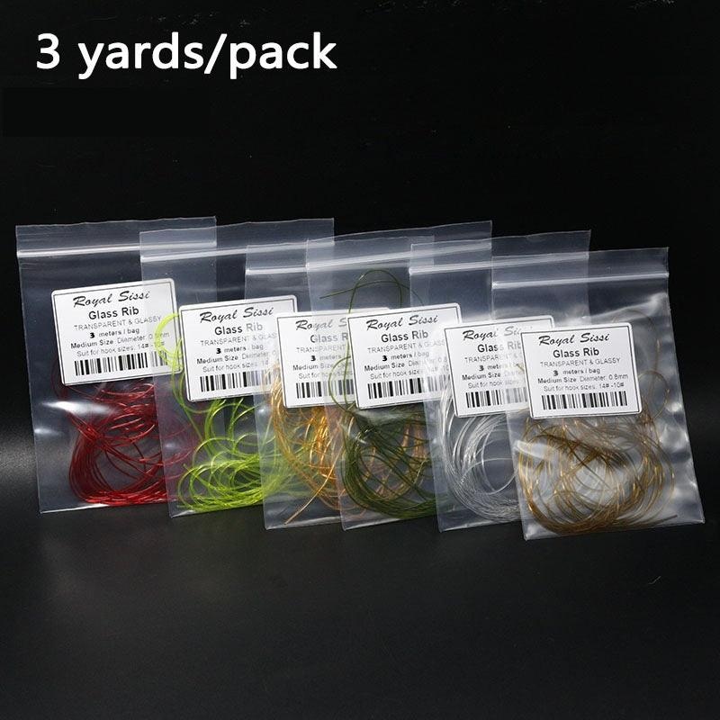 Dr.Fish Transparent Glassy Body Wrap Fly Tying Materials 3mm (6 colors)