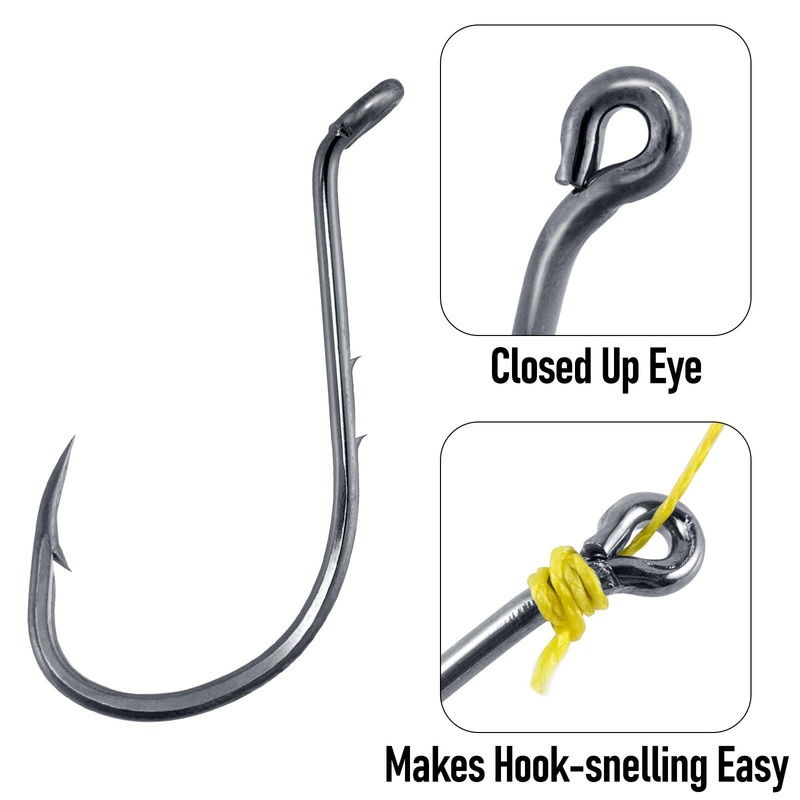 Dr.Fish 100pcs High carbon steel Octopus Hooks #6-6/0