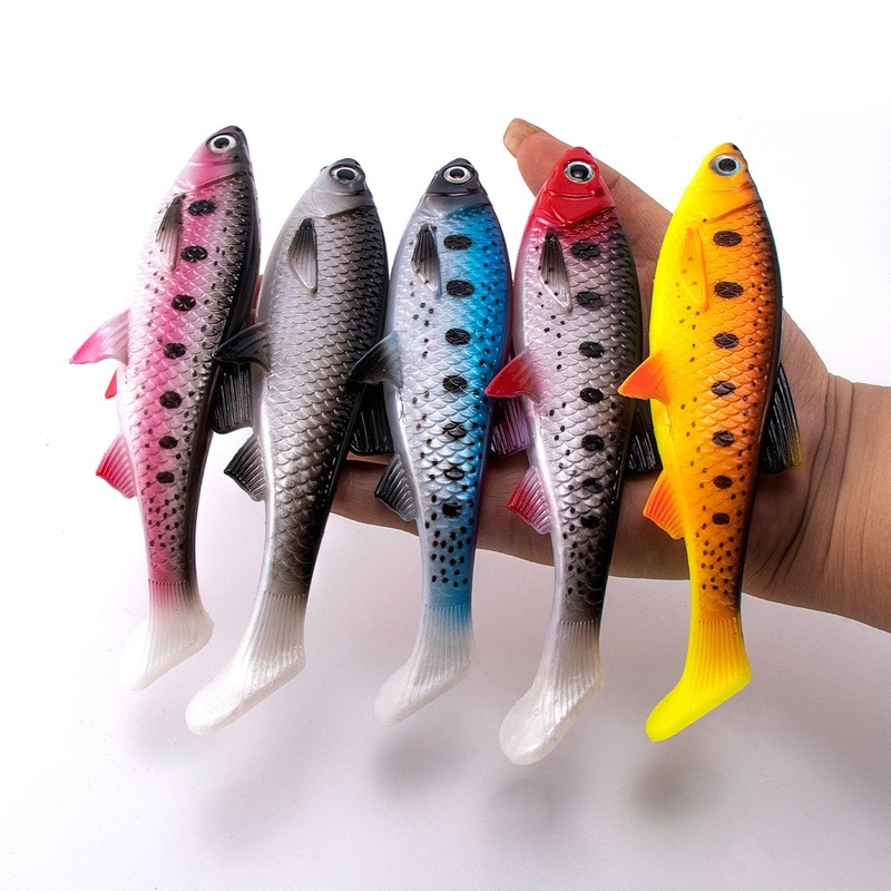 Dr.Fish 2 pcs Large Soft Plastic Paddle Tail Lures 6.1