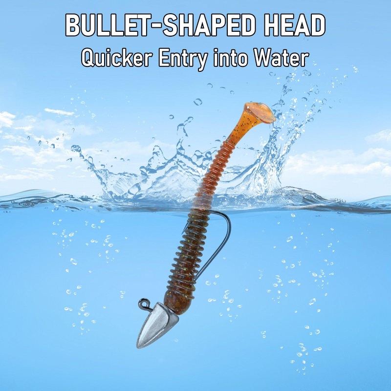 Dr.Fish 20pcs High Carbon Steel Texas Jig 1/8-1/2oz