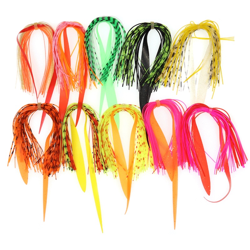 Dr.Fish 3pcs Squid DIY Rubber Jig Lures Skirt Fly Tying Materials (10colors)