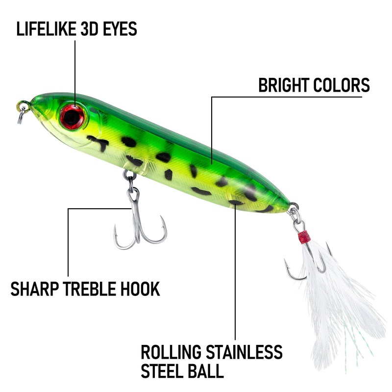 Dr.Fish 3pcs Topwater Fishing Lures 12g 10cm