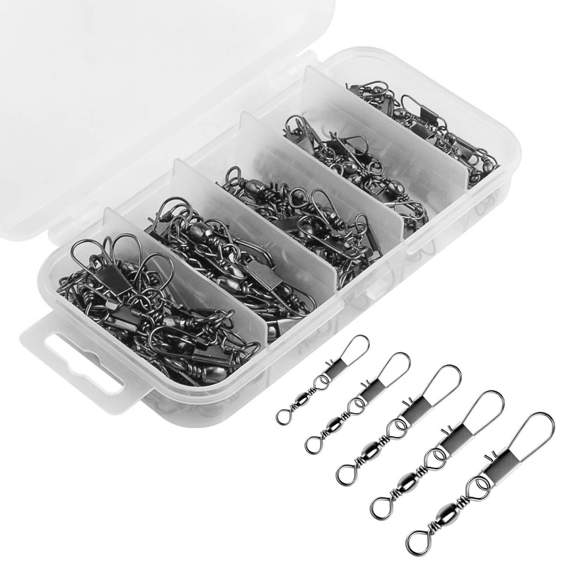 Dr.Fish 100/150/200pcs Barrel Swivels Kits 26-57lb