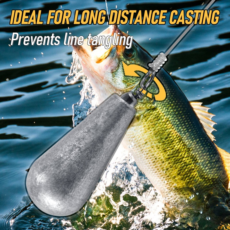 Dr.Fish 10pcs Fishing Pear Weight Sets 5g-100g