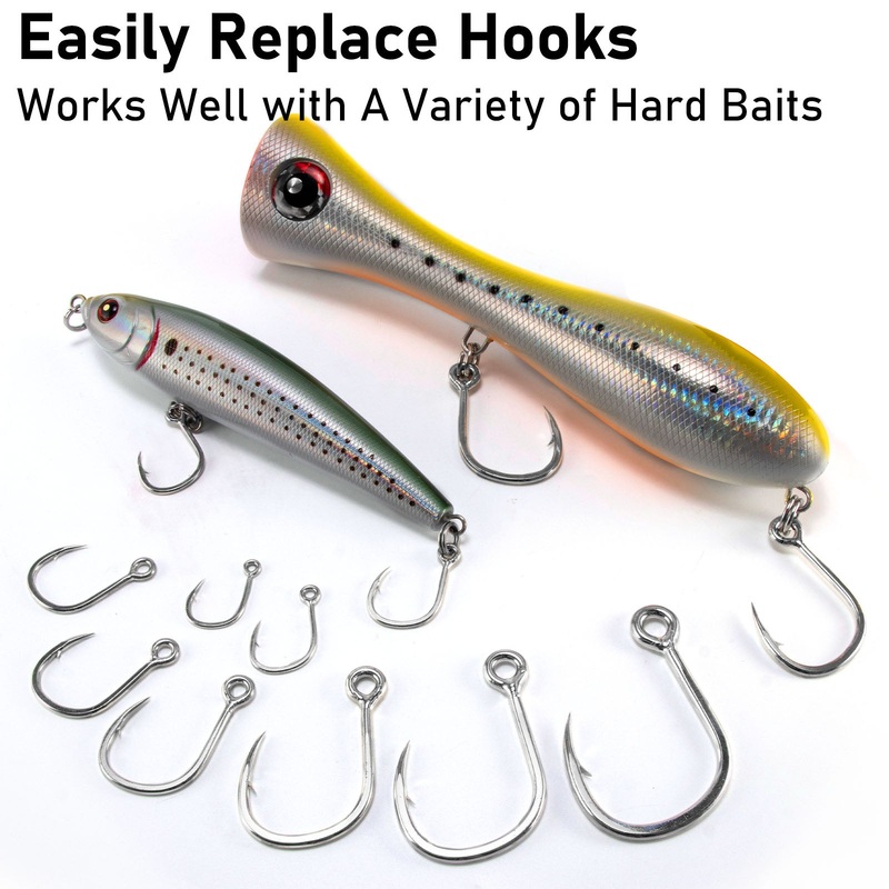 Dr.Fish 10pcs Inline Single Hooks #4-#9/0