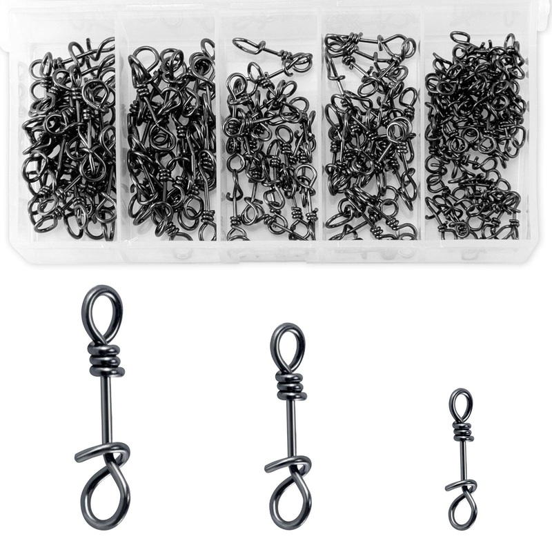 Dr.Fish 150pcs Fly Fishing Snap twist clip 7-16lb