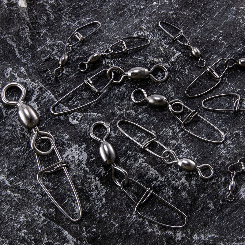 Dr.Fish 50pcs Carabiner Fishing Swivel Snaps #1-4/0