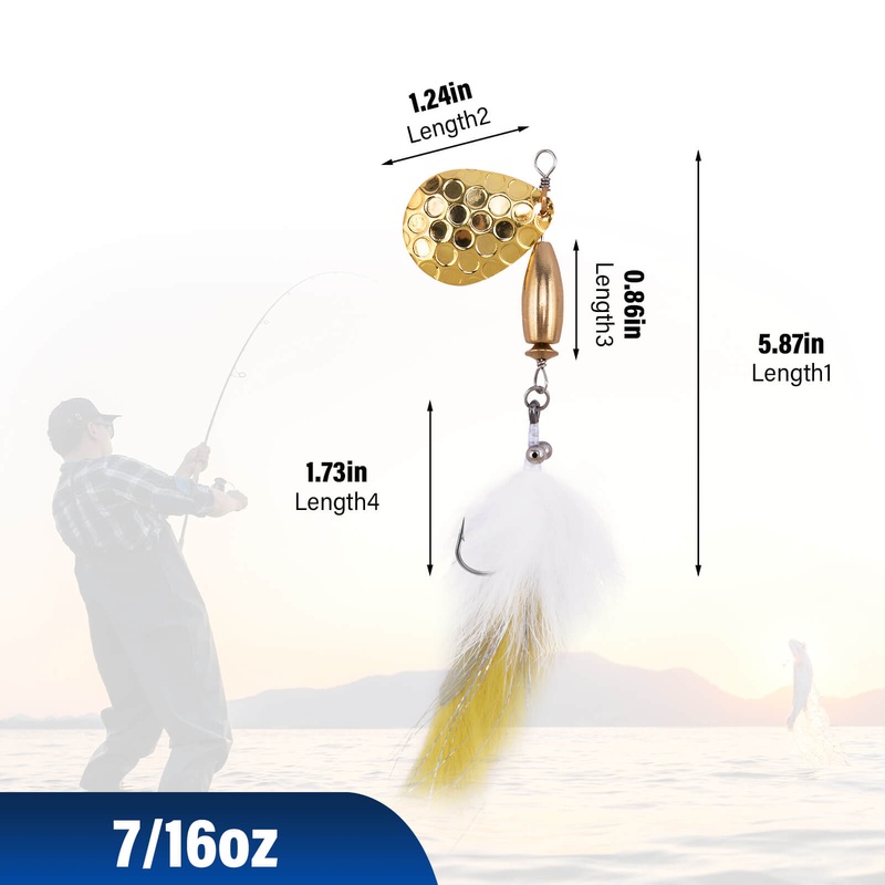 Dr.Fish 5pcs Bunny Streamer Spinner Lures Kit