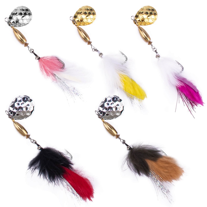 Dr.Fish 5pcs Bunny Streamer Spinner Lures Kit