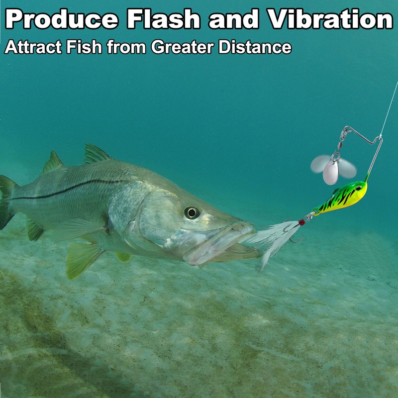 Dr.Fish 6 pcs 3D eyes Spinner baits Fishing Lure 1/4oz-1/2oz