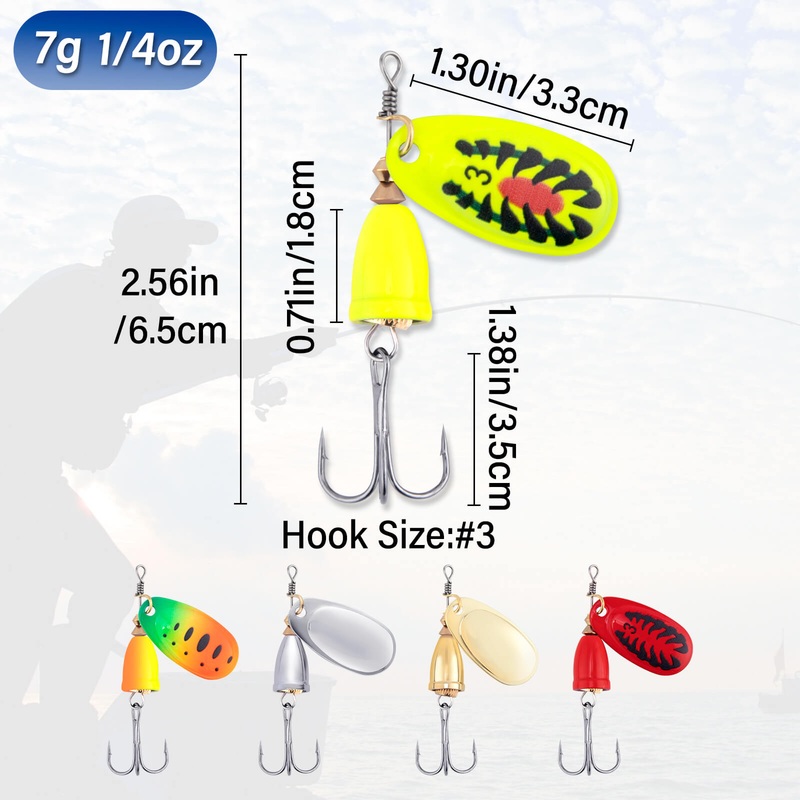Dr.Fish Trout Spinners Lures Kit 1/4oz