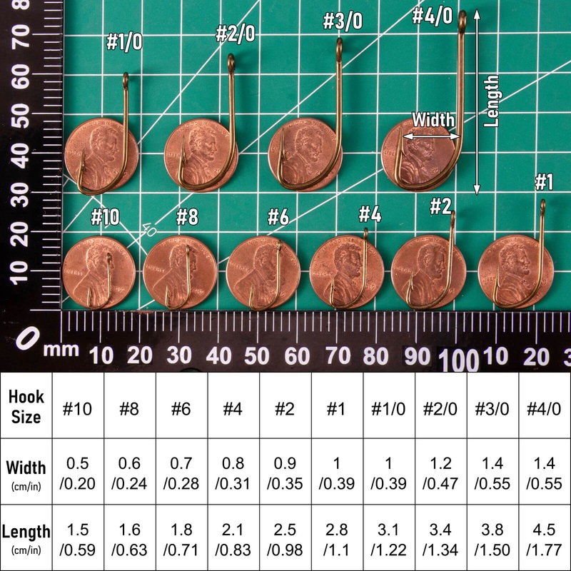 Dr.Fish 100pcs Plain Shank Bronze Classic Hooks #1/0-#10