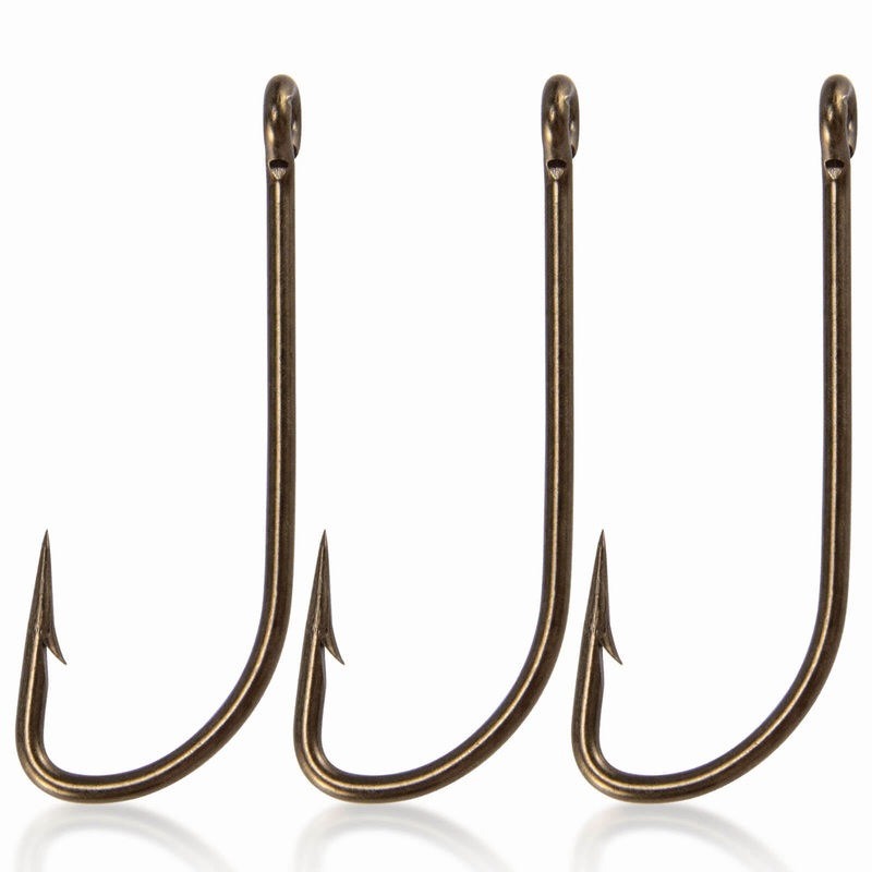 Dr.Fish 100pcs Plain Shank Bronze Classic Hooks #1/0-#10
