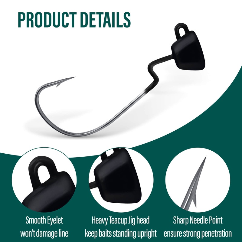 Dr.Fish 10pcs EWG Ned Rig Jig Heads 1/16oz-1/6oz