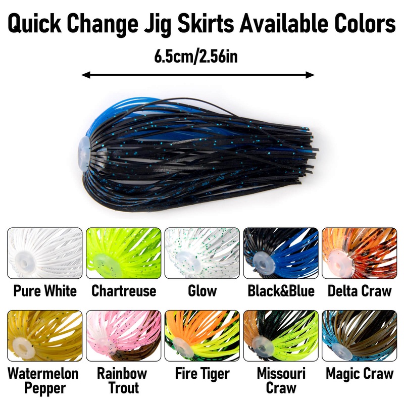 Dr.Fish 15pcs Umbrella Replacement Jig Skirts