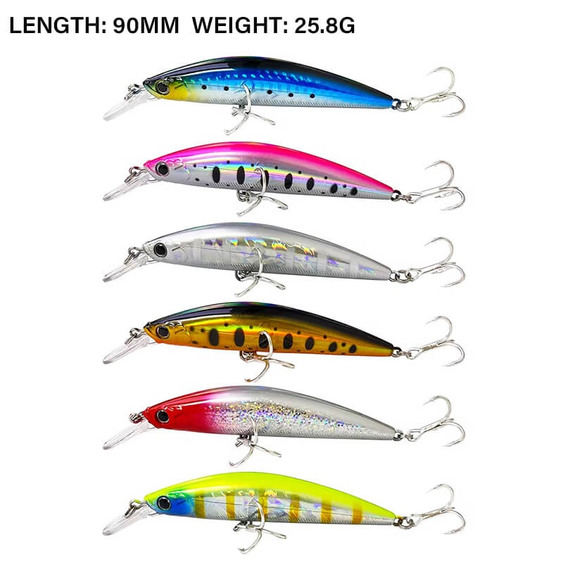 Dr.Fish 2pcs Sinking Minnow Fishing Lure 3.54”