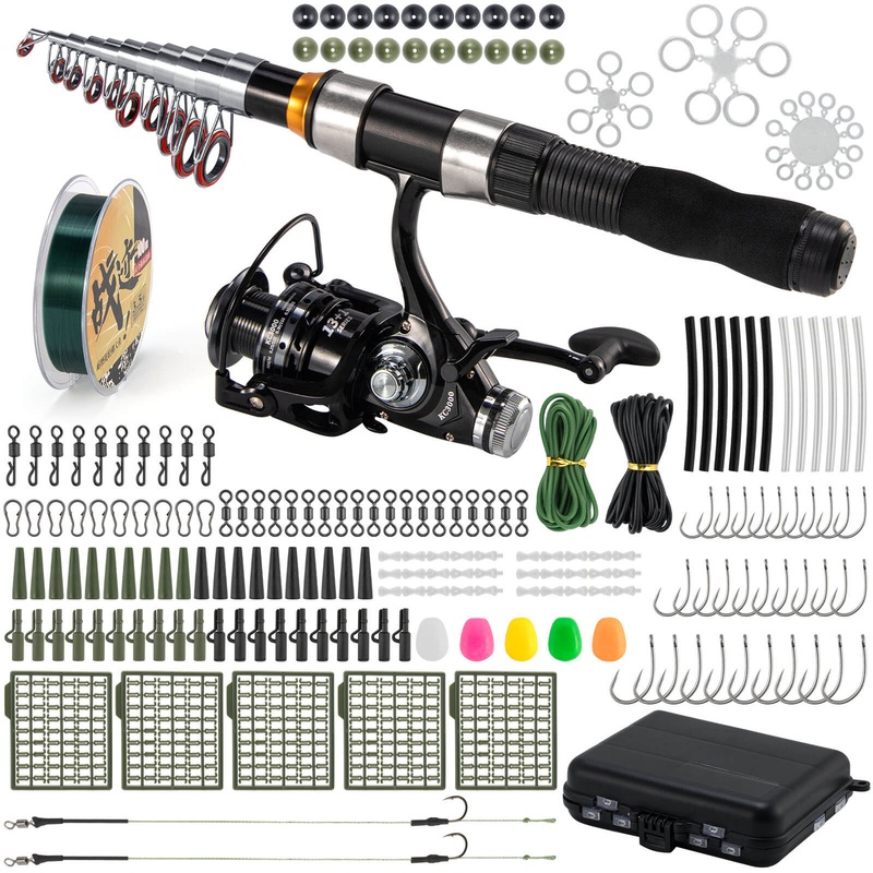 Dr.Fish 7.4FT Telescopic Carp Fishing Rod with Bait Feeder Reel