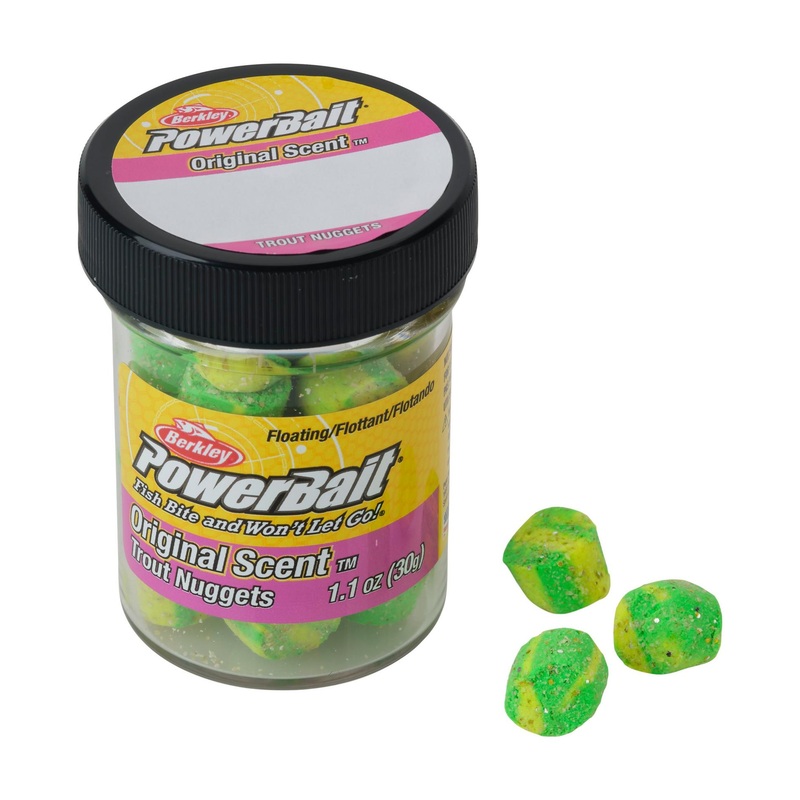 PowerBait Power Nuggets|Corn|Lime Twist|Grape|Spring Green Glitter|Captain America|Chartreuse|Sherbet|Pink|Yellow|Fluorescent Orange|Fluorescent Red|Rainbow
