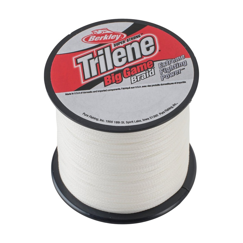 Trilene Big Game Braid|20 lb | 9 kg|30 lb | 13.6 kg|50 lb | 22.6 kg|65 lb | 29.4 kg|80 lb | 36.2 kg|Lo-Vis Green|Crystal|Ocean Blue