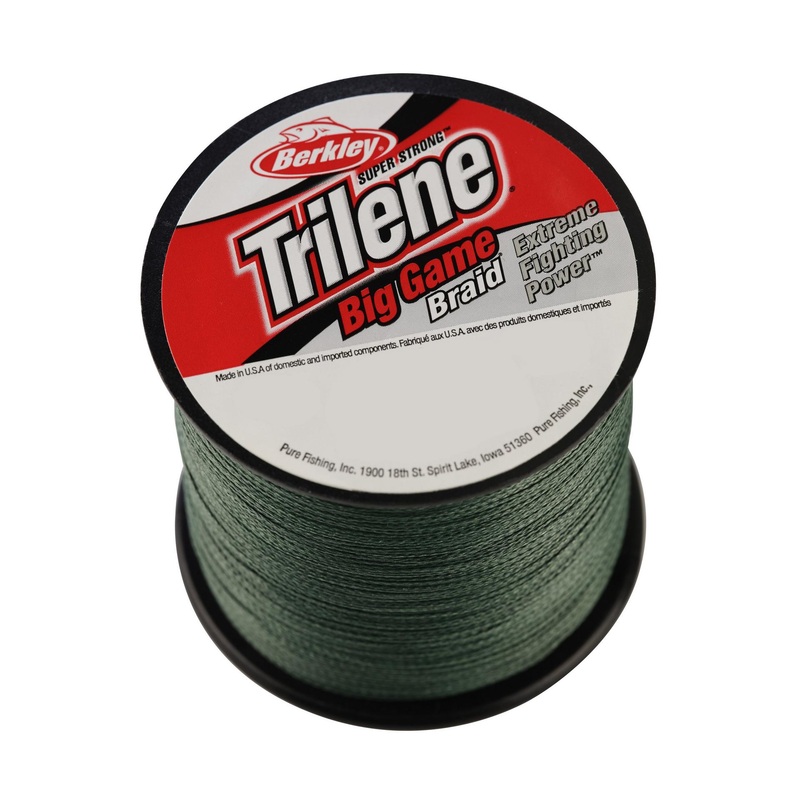 Trilene Big Game Braid|20 lb | 9 kg|30 lb | 13.6 kg|50 lb | 22.6 kg|65 lb | 29.4 kg|80 lb | 36.2 kg|Lo-Vis Green|Crystal|Ocean Blue
